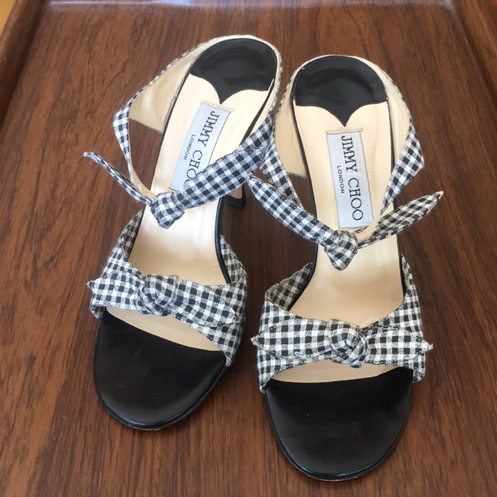 Jimmy Choo Gingham Double Bow Heels